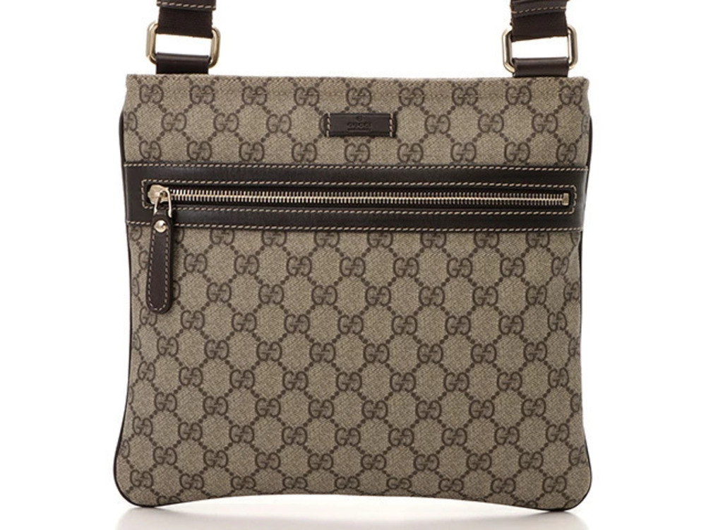 Gucci shoulder bag GG Supreme canvas Beige Cream dark brown